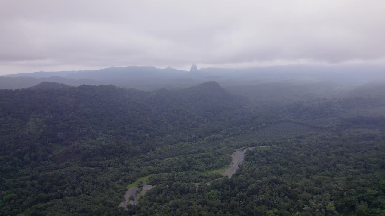 Pico Cão Grande, São Tomé — a dramatic volcanic plug rising from lush rainforest in Obô Natural Park, an iconic African landmark