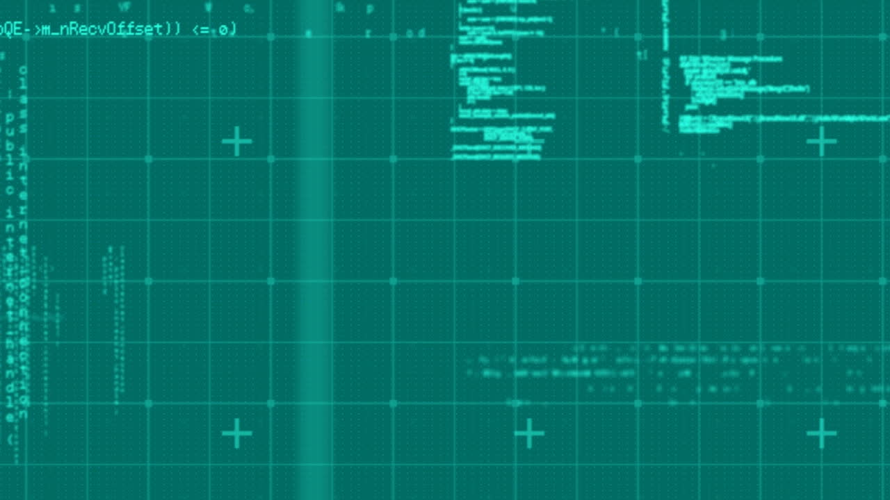 Animation of data processing over gray background