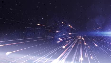 meteor shower in space