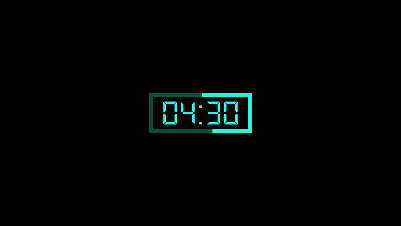 Digital Countdown Timer from 9 Minutes 32 Seconds to Zero