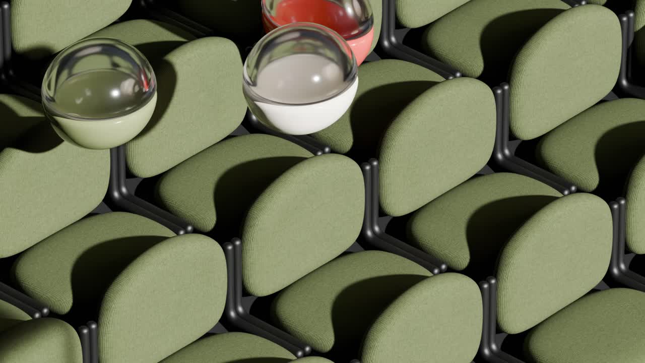 Geometric Green Pattern with Spheres