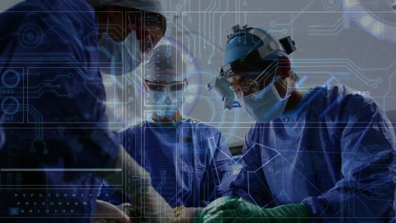 Animation of data processing over diverse surgeons during surgery