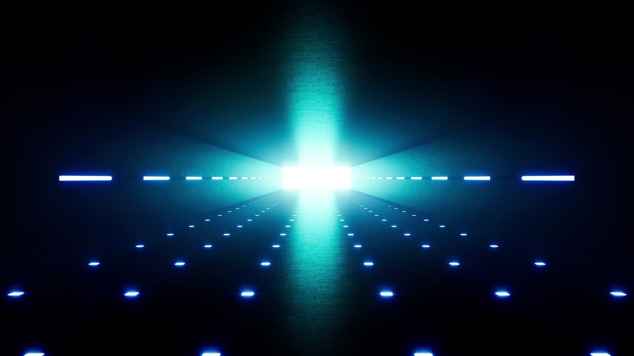 네온 통로 터널에서 반이는 빛