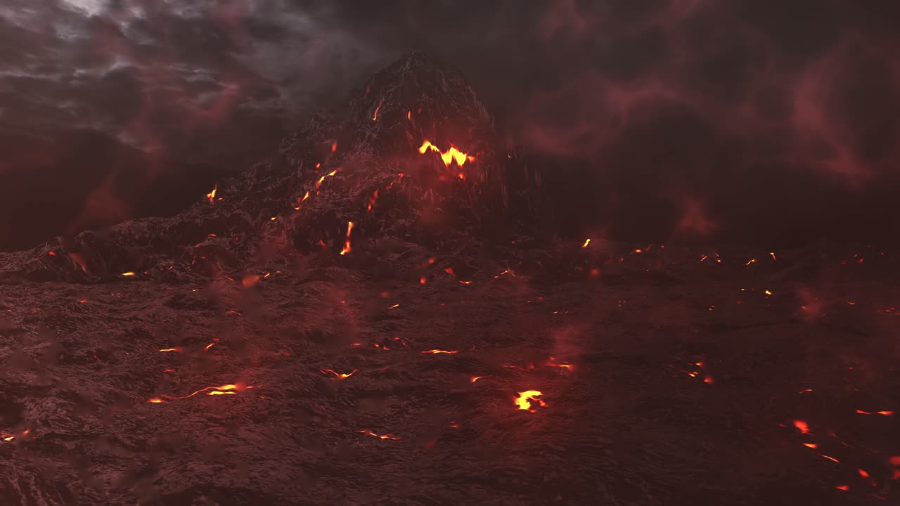 Paisaje de erupción volcánica