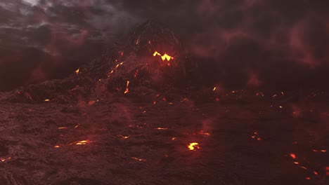volcanic eruption landscape