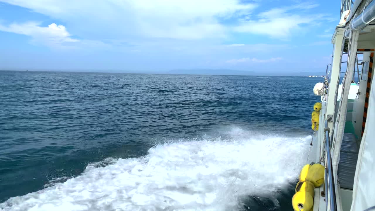 Waves at left side of the ship