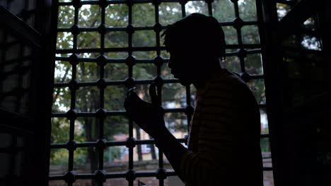 teenager silhouette praying