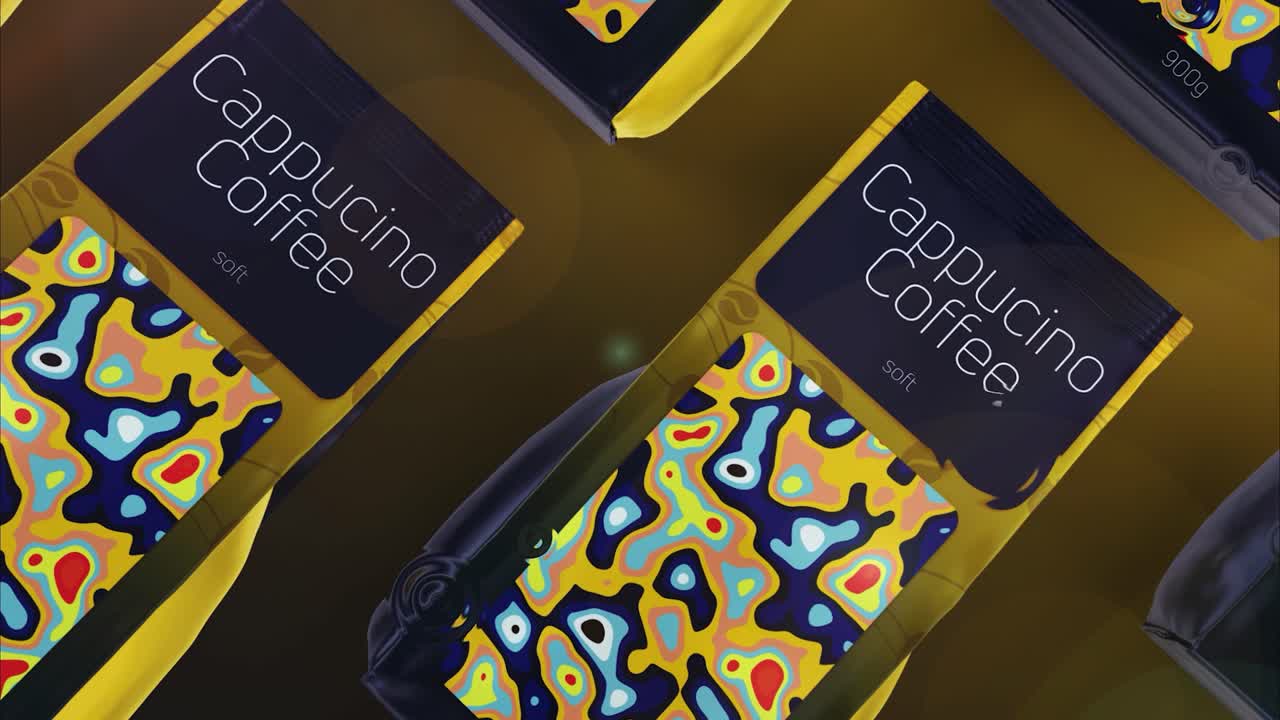 Cappuccino Coffee Packaging with Abstract Design