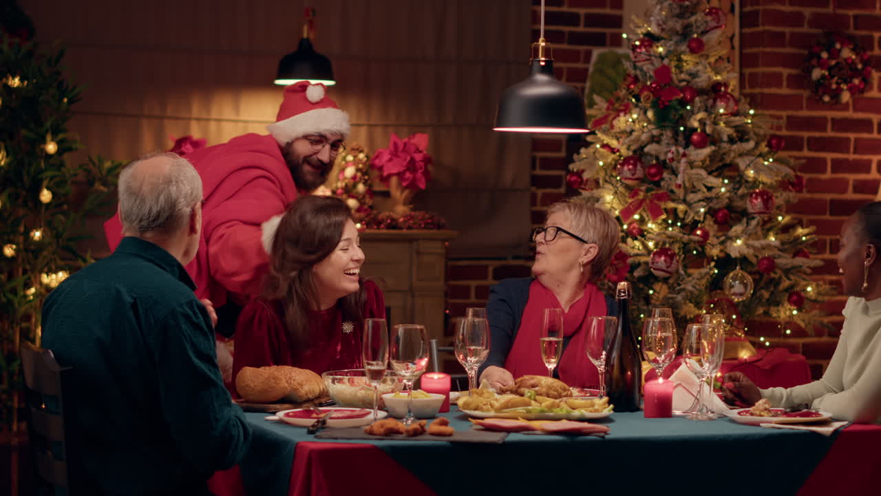 Family Christmas Dinner with Santa