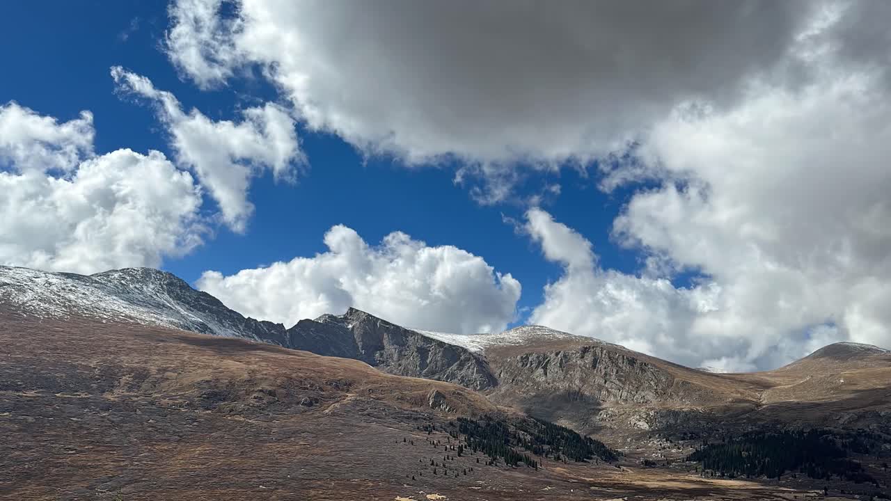 Stunning Rocky Mountain Landscape with Blue Sky and Clouds