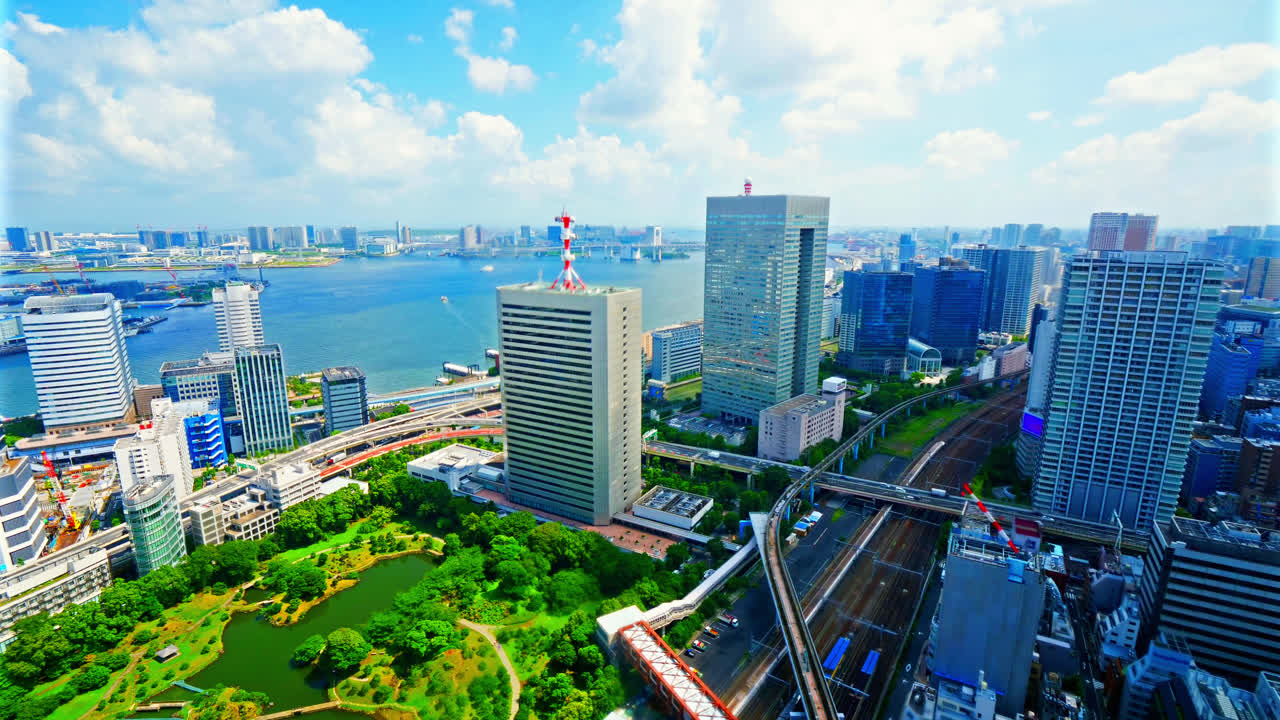 도쿄 시 일본에서 시간 경과 건축 건물