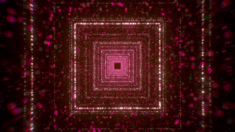 túnel geométrico 3d abstracto con luces de colores