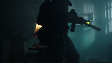 military personnel in a post-apocalyptic location