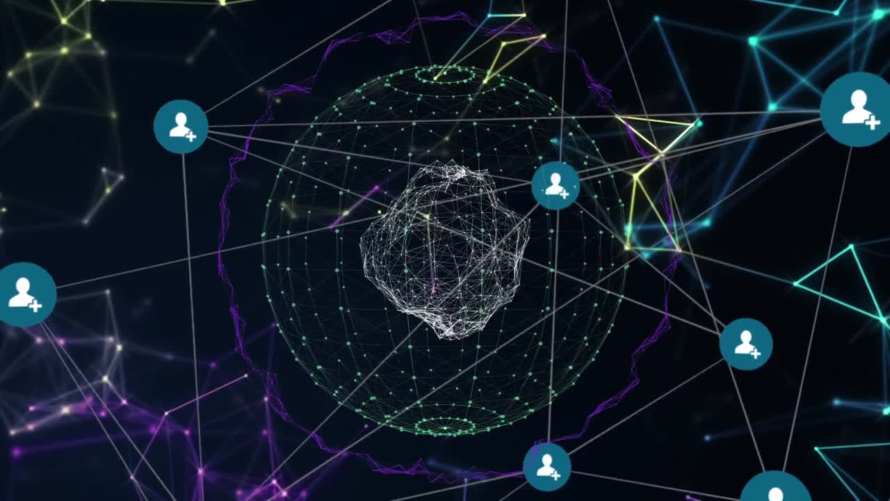 red digital 3d con iconos