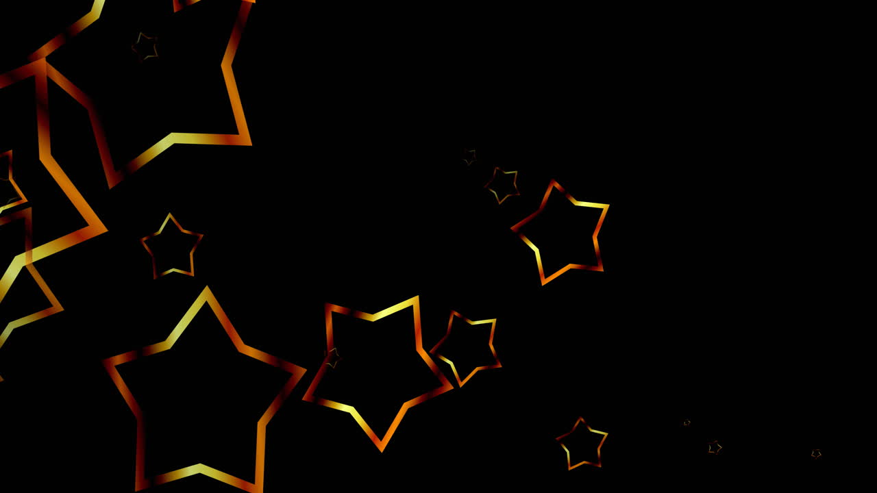 animación de estrellas doradas de navidad cayendo sobre un fondo negro