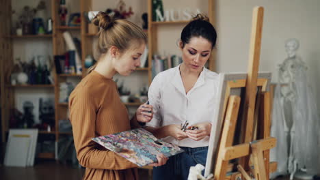 art student learning painting techniques