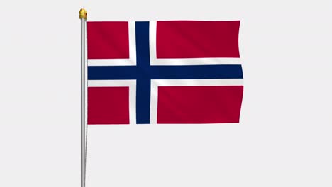 loop video of norwayflag  fluttering in the wind, slow motion video of 4k , with alpha channel