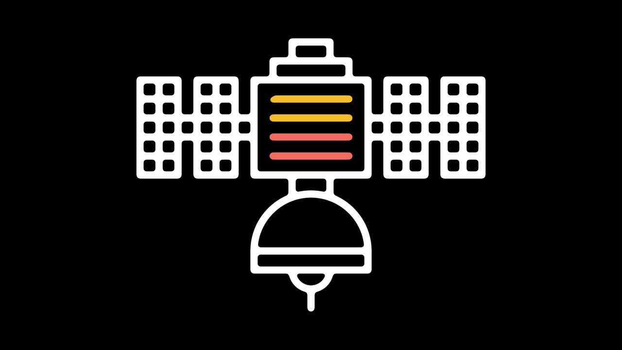 위성 이미지 라이브 라인 아이콘 애니메이션과 알파