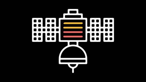 imágenes de satélite en vivo animación de icono de línea con alfa