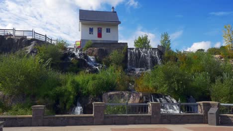 la-Petite-Maison-Blanche-in-Saguenay,-Quebec-Canada-that-withstood-the-1996-Chicoutimi-flood