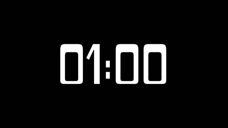 One Minute Countdown On Gyparody Regular Typography In Black And White
