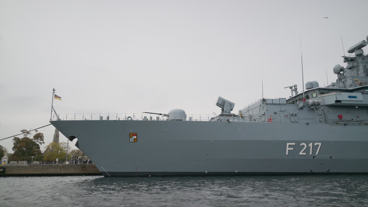 The German frigate Bayern on water in Copenhagen, Denmark