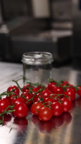 fresh cherry tomatoes on a counter