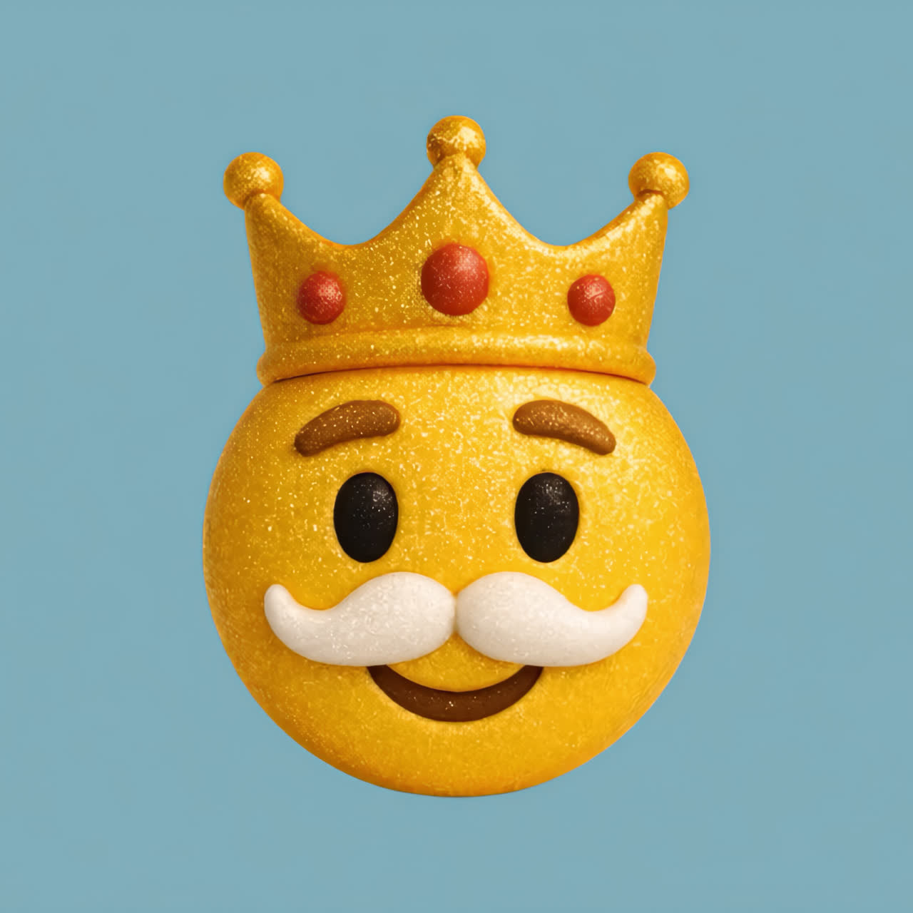 Royal emoji with golden crown animation isolated asset, transparent 4K video, alpha channel, ProRes