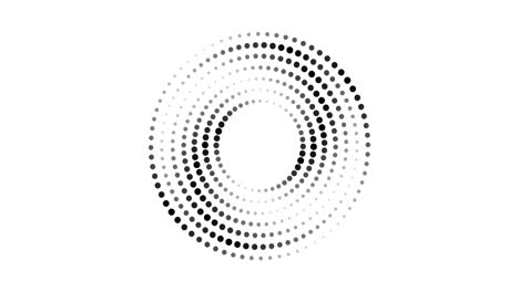 halftone dotted circle rotating. abstract dot round half tone spinning elements