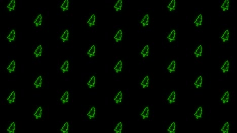 Christmas-Tree-Tiled-Background-Animation-Pattern-in-Glowing-Green-and-Black