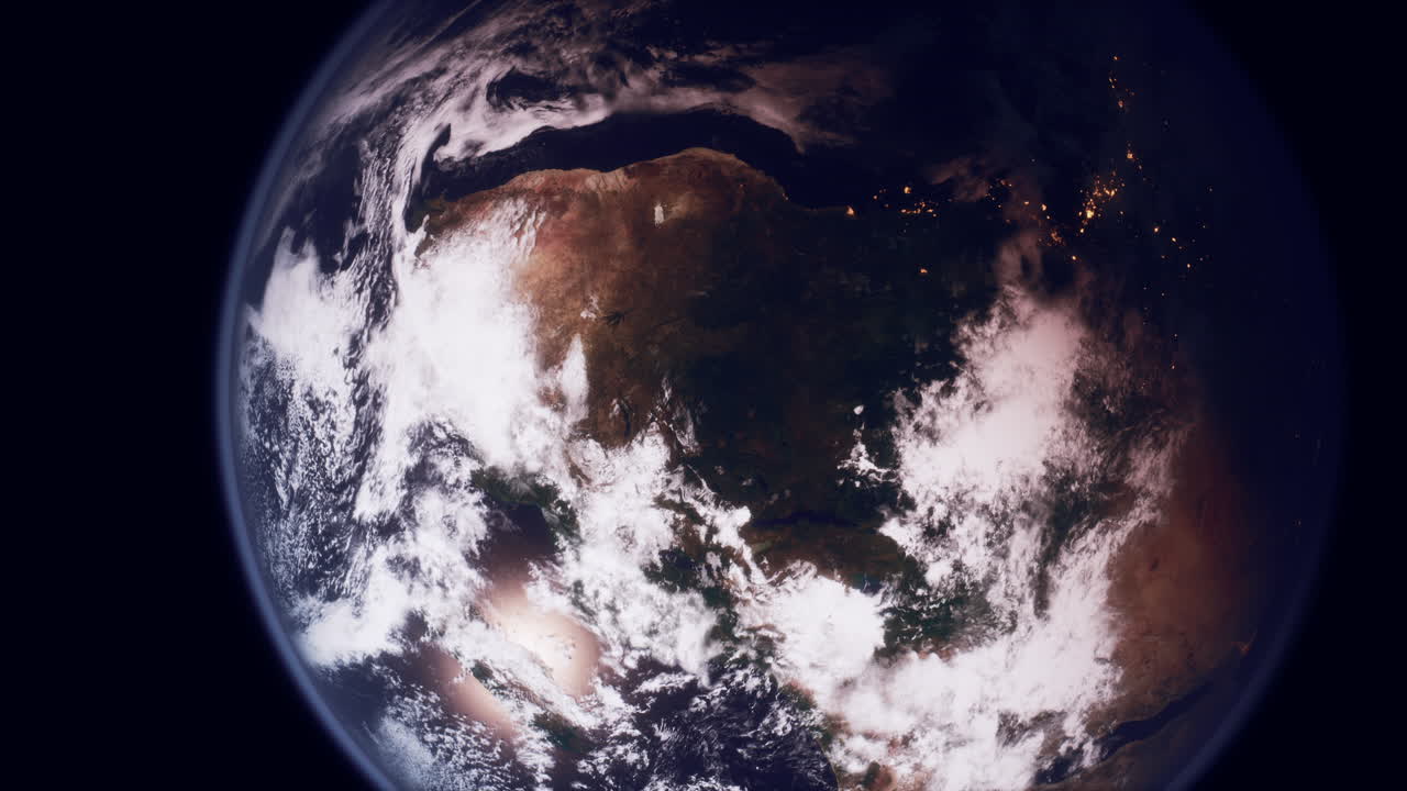esfera de la tierra nocturna planeta en el espacio exterior