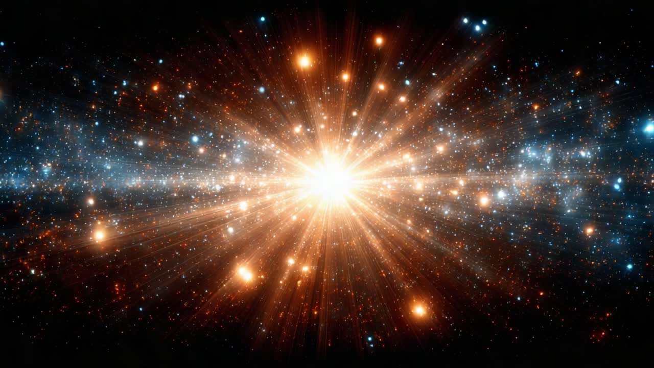 A Stunning Visualization of Cosmic Expansion: Capturing the Dynamic Essence of a Galactic Explosion and the Birth of Stars in a Dazzling Cosmic Canvas