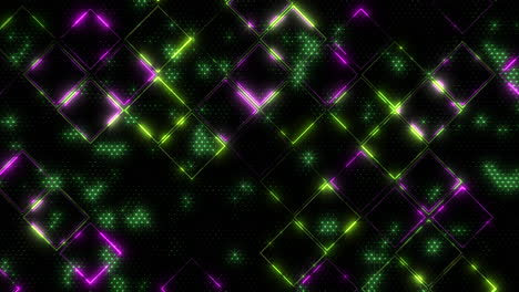 Digital-screen-with-neon-cubes-pattern-and-glitters
