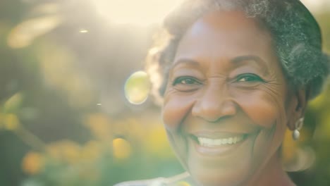 retrato de una mujer mayor sonriente