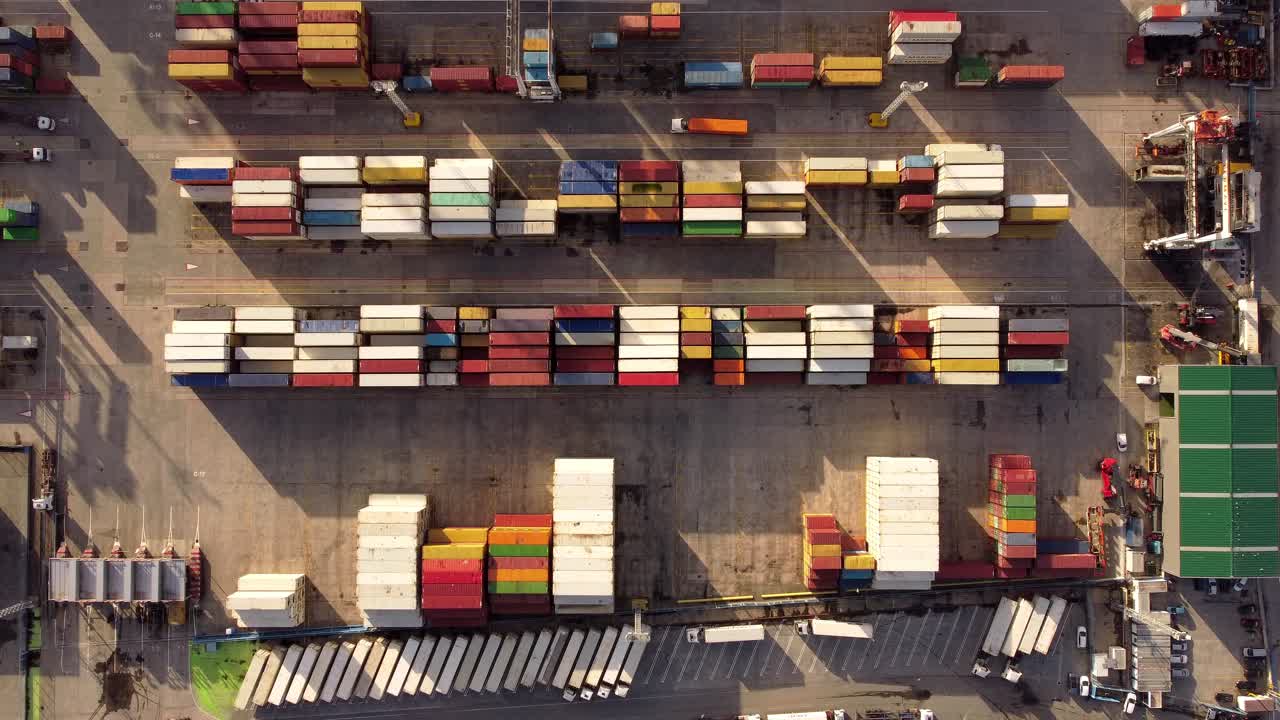 Shipping containers stacked at a port to recieve or send cargo to or from oversees