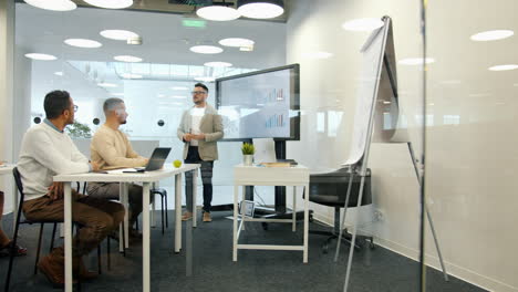 presentación de negocios en la sala de reuniones
