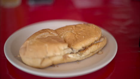 close up of a typical mexican dish from merida yucatan called torta de lechon