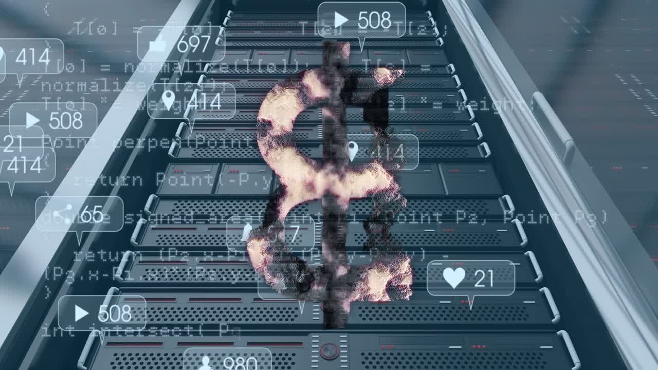 서버  ⁇ 에서 비트코인 기호의 애니메이션