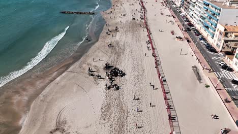 great abrivado, feria on palavas-les-flots beachfront. aerial