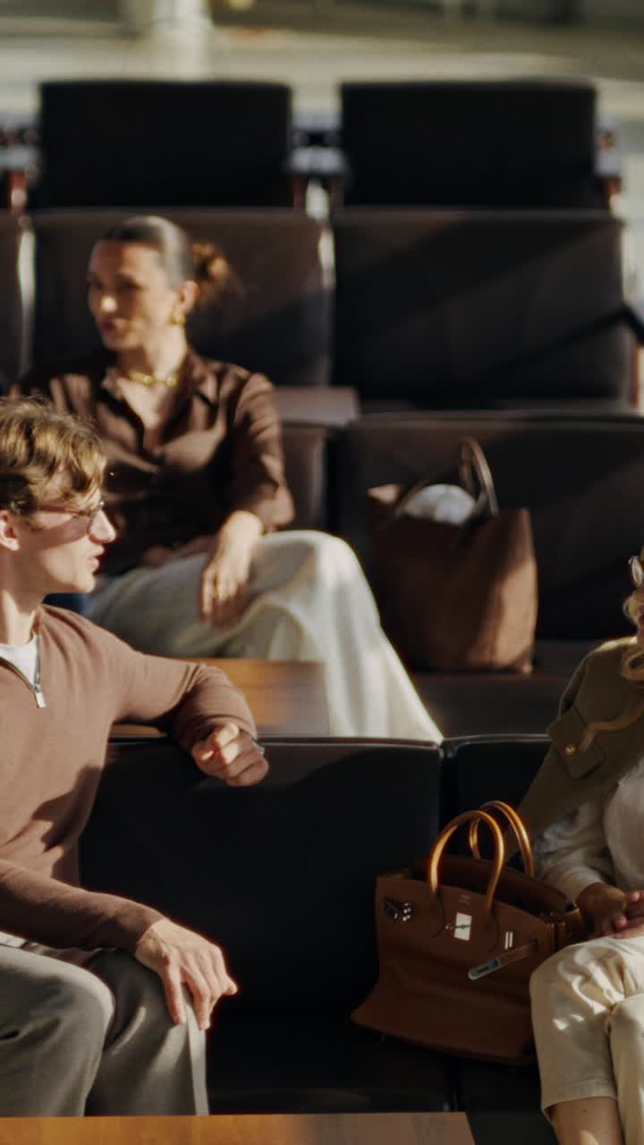 People Waiting in Airport Lounge