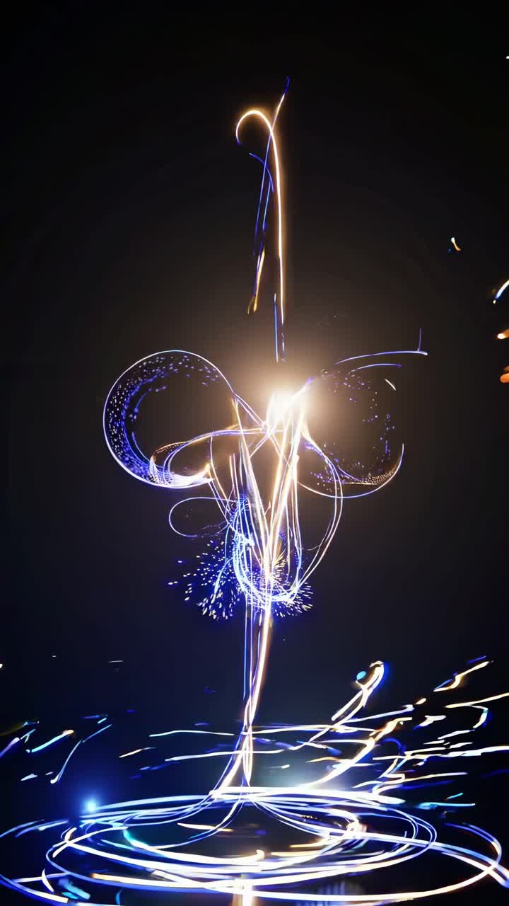 Abstract Light Trails and Glowing Particles