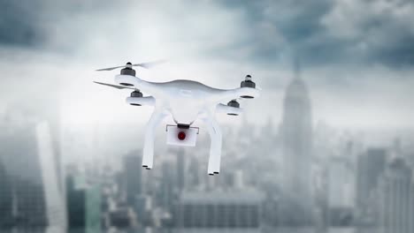 Imagen-Digital-De-Drone-Sosteniendo-Una-Cámara-Y-Volando