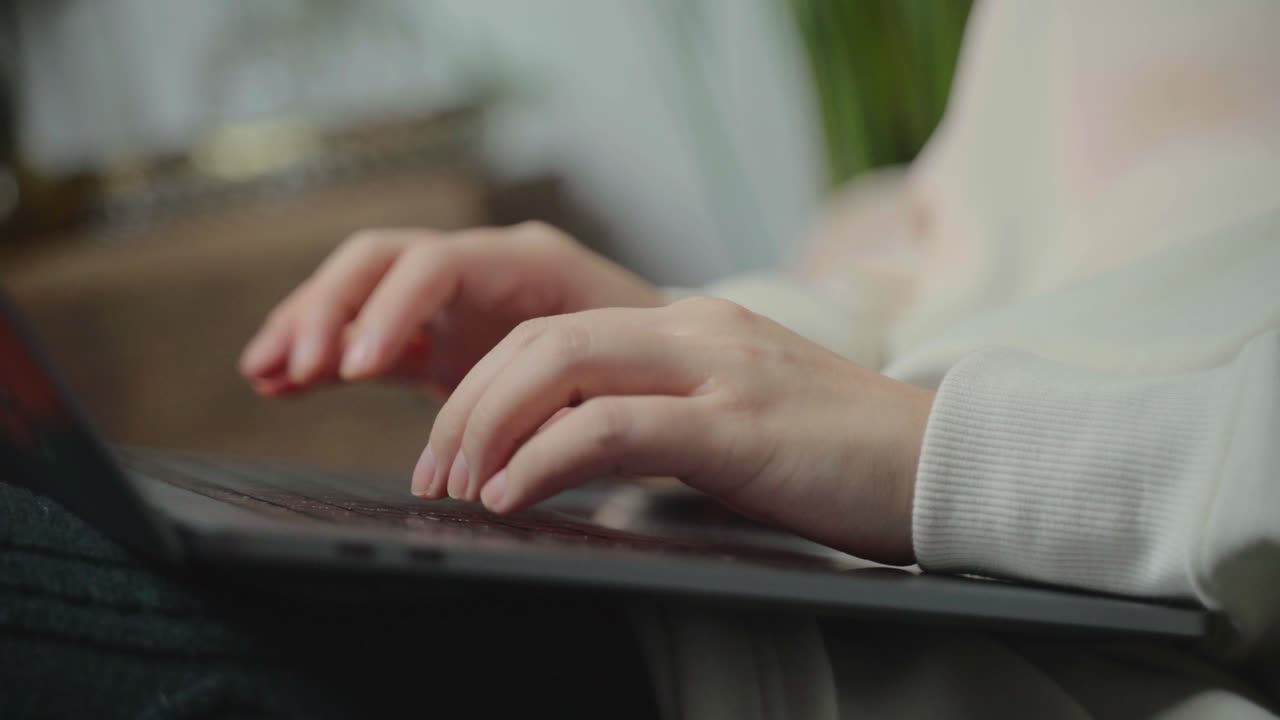 personas que trabajan en teletrabajo moviendo los dedos rápidamente sobre el teclado desde que trabajan desde casa en la pandemia de covid-19