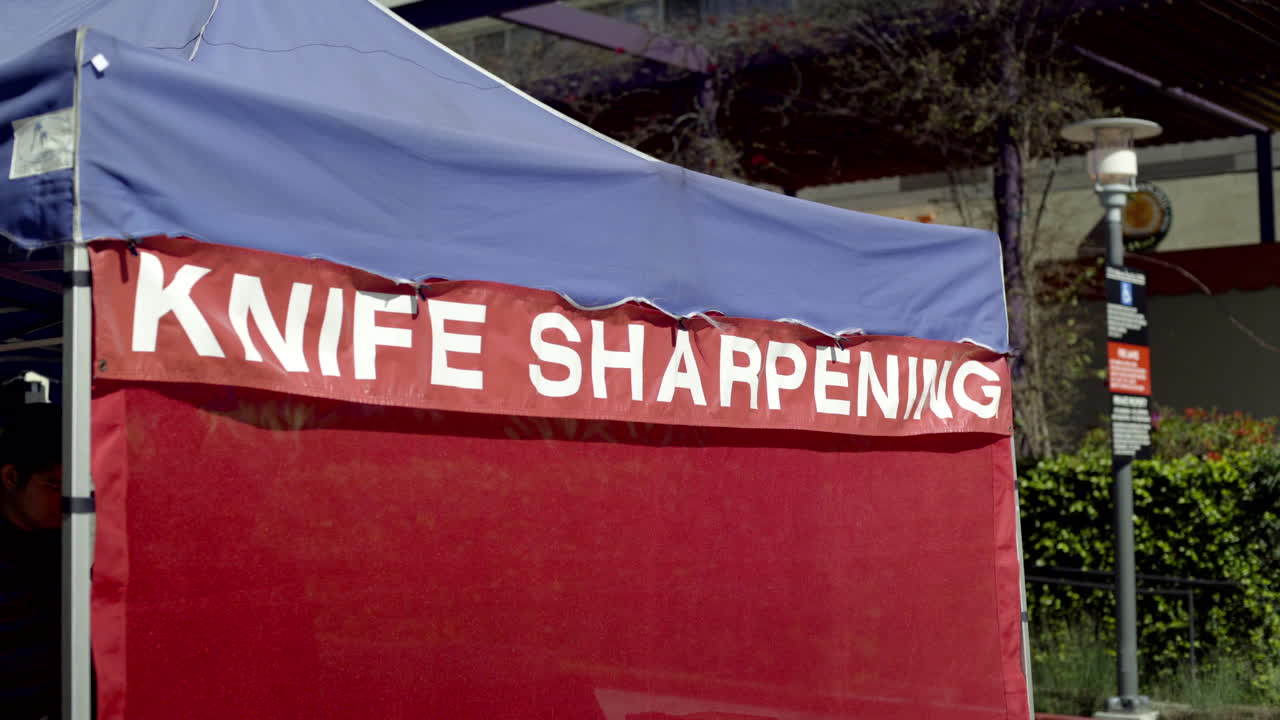 Knife Sharpening Service Tent