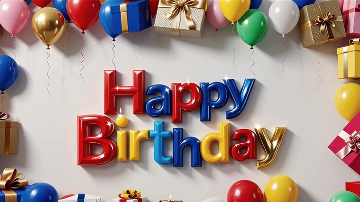 Sfondo di compleanno con palloncini e regali