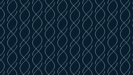 an intricate design of wavy lines crafted from small interconnected circles, set against a dark blue backdrop, forms an intriguing and repetitive pattern in this image