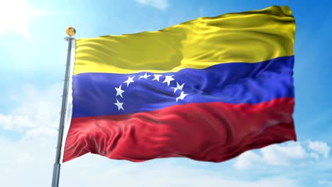 bandera de venezuela bucle sin costuras vídeo de renderización 3d. hermoso bucle de tela textil agitando