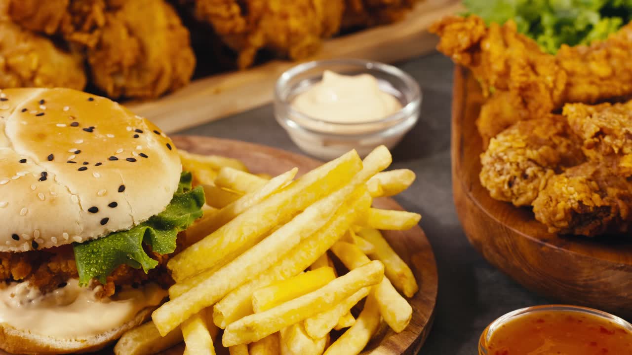 Delicious Fried Chicken Sandwich and Fries