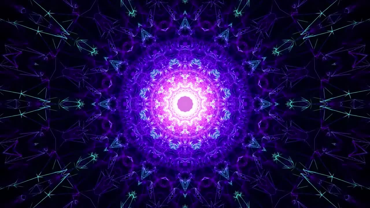 la geometría psicodélica sagrada el caleidoscopio infinito el túnel visual el bucle 4k sin fisuras la meditación el despertar espiritual