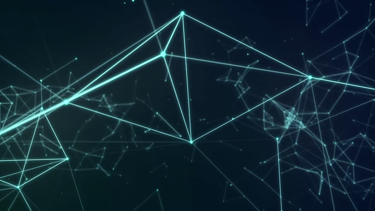 red brillante de conexiones que se mueven contra un fondo negro